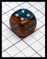 Dice : Dice - 6D Pipped - Orange and Blure Chessex - POD Aug 2015
